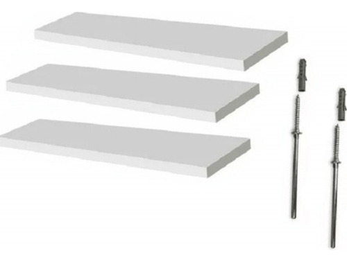 Prateleira De Mdf Branca Fosca 35x20 Kit C/ 3 Und Flutuante