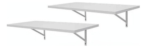 Kit 2 Prateleiras Branca Mdf 40x35 Mão Francesa - Decoração