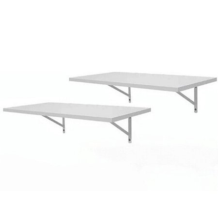 Kit 2 Prateleiras Personalizada 92x40 Branca Mão Francesa