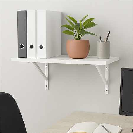 Prateleira Branca 70x30 Mão Francesa - Decoração