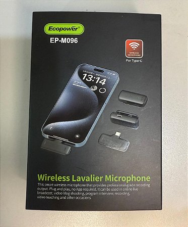 O Microfone de Lapela Sem Fio Ecopower EP-M096 Type-C Profissional