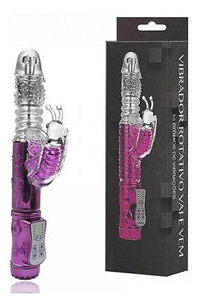 Vibrador Rotativo Vai E Vem Com 36 Nível De Pulsação E Estimulador - Vip Mix