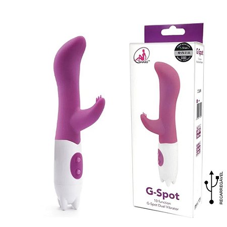 Vibrador G-Spot Dual Stick Solf Touch Em Silicone Com Estimulador À Prova D'Agua - Miss Collection