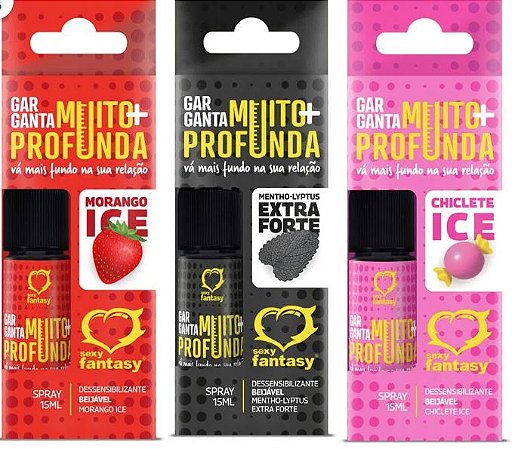 Spray Beijável Garganta Muito Mais Profunda Ice Dessensibilizante 15ml | Sexy Fantasy
