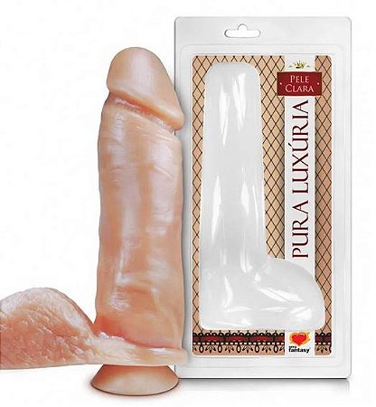 Prótese Pura Luxúria Realístico com Escroto 18 × 4,7 cm – Acessório Íntimo | Sexy Fantasy