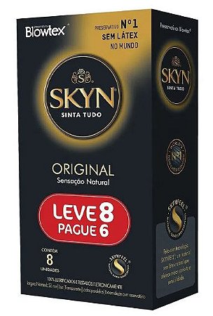 Preservativo Skyn Original Lubrificado Sem Látex com 8 Unidades – Proteção e Conforto | Blowtex