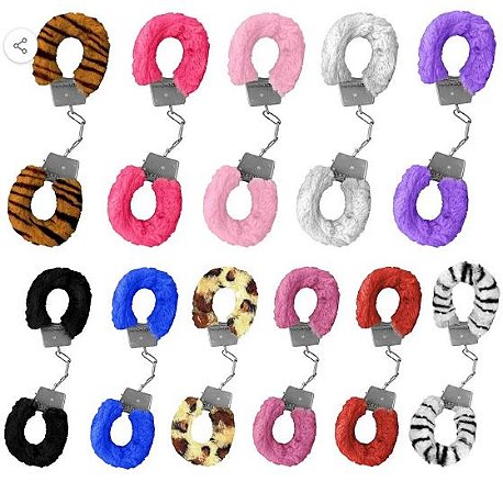 Algema de Metal com Pelúcia Revestida Fur Love Cuffs – Acessório Erótico | Sexy Import