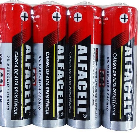 Pilha Comun PQ AA 1.5V Com 4 Unidades - Alfacell