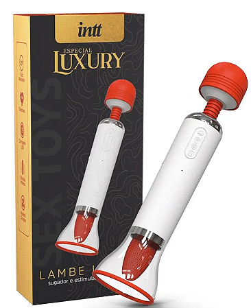 Luxury Lambe Lambe Sugador e Estimulador de Clitóris com 12 Modos de Vibração e Sucção – Acessório Íntimo | Intt