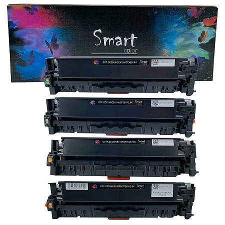 KIT 4 TONERS PARA HP CM2320 CP2025 M451 M475 M476 SMART