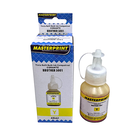 Refil de Tinta para Brother BT5001C T220 T420 T510 T520 T710 T720 T820 T4000 T4500 48ml Yellow