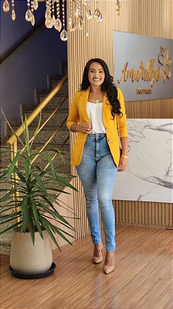 Blazer Alfaiataria amarelo