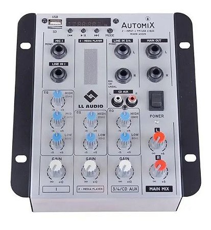 Mesa De Som LL Mixer Automix Ll Audio A302r com bluetooth 2 canais