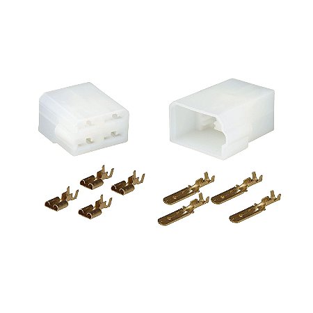 Conector Branco Plug 6 Vias Com Terminais