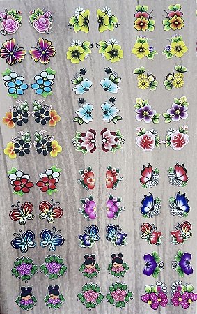 Adesivos³D Médio-Cartelão com 60 (uni).