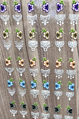 Adesivos³D Médio-Cartelão com 60 (uni).