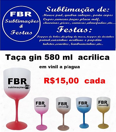 TAÇA GIN ACRILICA