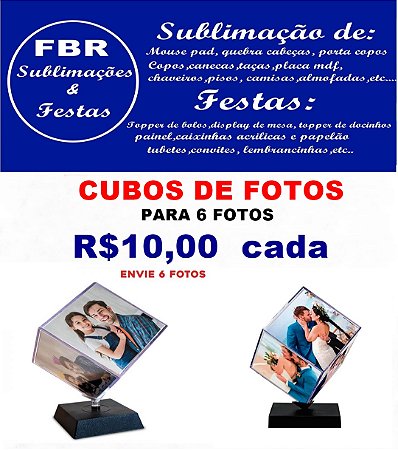 CUBO DE FOTOS E CHAVEIROS,  VENDEMOS OS 2 COMO KIT OU INDIVIDUAL