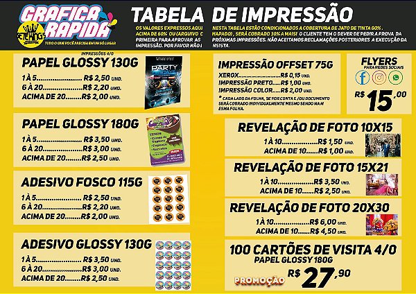 impressão em papéis