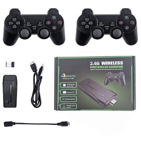 Game Stick Lite 4K + 20.000 Jogos Retrô, 9 Consoles, 2 Controles