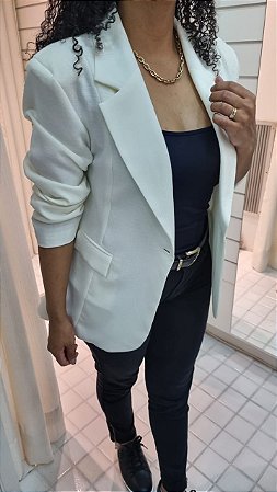 Blazer Alfaiataria - Branco sem forro - Tamanho M