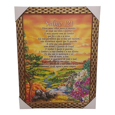 Quadro Decorativo Salmo 121 Religioso 35x45cm