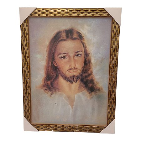 Quadro Decorativo Jesus Cristo Fundo Branco 35x45cm