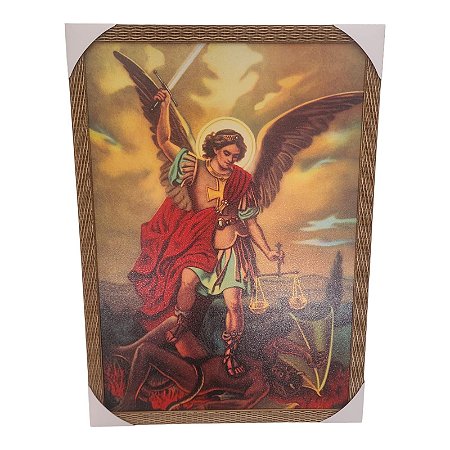 Quadro Decorativo São Miguel Arcanjo Grande 50x70cm