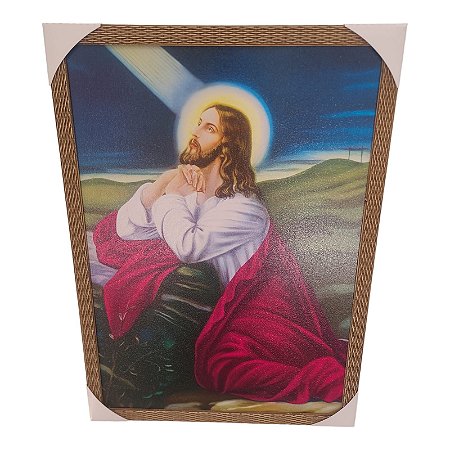 Quadro Decorativo Jesus Orando No Horto 50x70cm