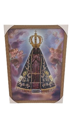 Quadro Decorativo Nossa Senhora Aparecida Anjos 50x70Cm