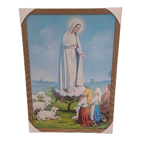 Quadro Decorativo Nossa Senhora De Fatima Pastores 50x70cm
