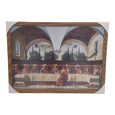 Quadro Decorativo Santa Ceia Vintage 50x70cm