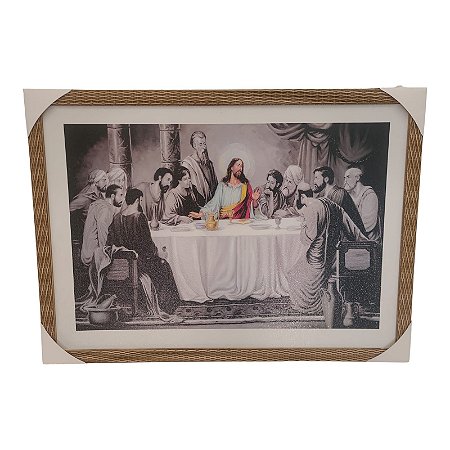 Quadro Decorativo Santa Ceia Branco 50x70cm