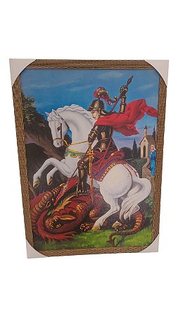 Quadro Decorativo 50x70Cm São Jorge Guerreiro