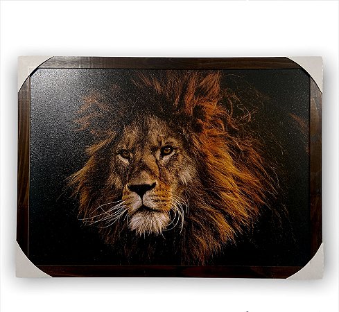 Quadro Decorativo Leão Rei da Selva 50x70cm Moldurado