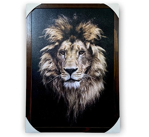 Quadro Decorativo Leão de Judá Rosto 50x70 Moldura