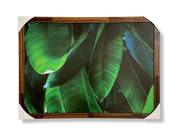 Quadro Decorativo Paisagem Folhas Verdes Abstrato 50x70cm