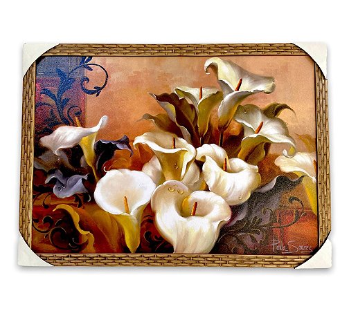 Quadro Decorativo Imagem Flores Copo de Leite Paisagem 50x70