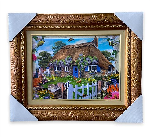 Quadro Decorativo Imagem Rural Casa na Roça Paisagem 30x40