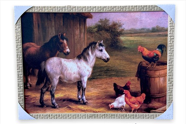Quadro Decorativo Cavalos Na Fazenda Potros 50x70cm Paisagem