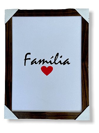 Quadro Decorativo Frase Família Gratidão  30x40 Moldurado
