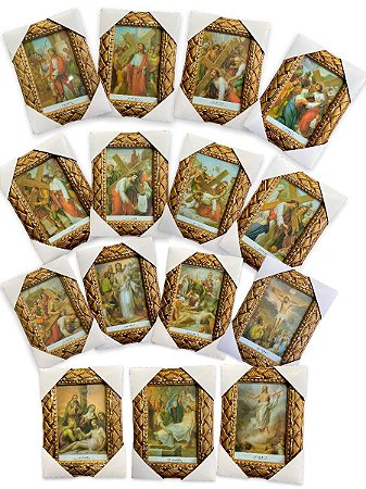 Via Sacra Conjunto De Quadros 15 Estações 20x15cm
