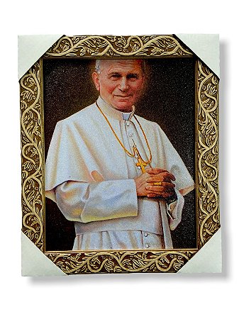 Quadro Papa João Paulo II Decorativo Resinado 25x30