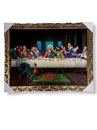 Quadro Santa Ceia Decorativo De Parede Tradicional 30x40cm