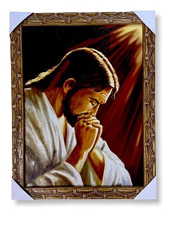 Quadro Jesus Conversando Com Deus Decorativo 30x40cm