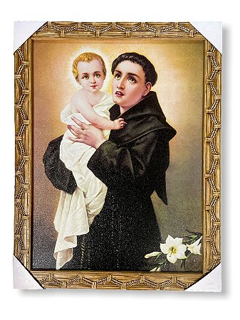 Quadro Santo Antonio Decorativo 30x40cm Com Moldura