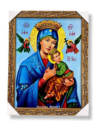 Quadro Ns Do Perpetuo Socorro Decorativo Com Moldura 30x40cm
