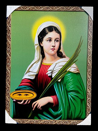 Quadro Santa Luzia Decorativo Grande 70x50cm