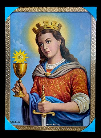 Quadro Santa Barbara Decorativo Grande 70x50cm