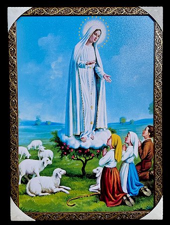 Quadro Nossa Senhora De Fatima Decorativo Grande 70x50cm
